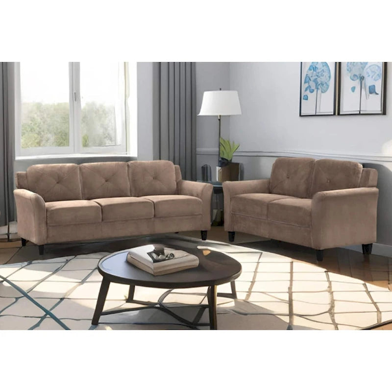 Canapé 3 places 74,9 en polyester avec cadre en bois, coussin en éponge haute élasticité