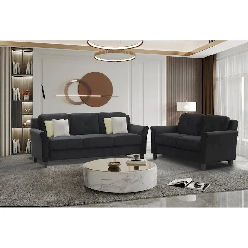 Canapé 3 places 74,9 en polyester avec cadre en bois, coussin en éponge haute élasticité