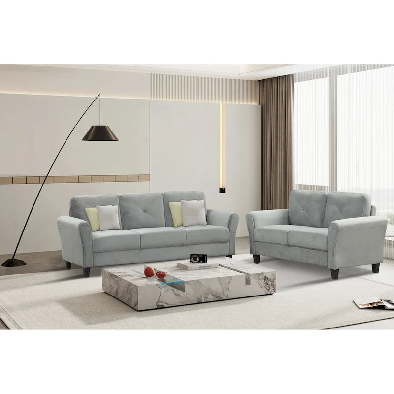 Canapé 3 places 74,9 en polyester avec cadre en bois, coussin en éponge haute élasticité