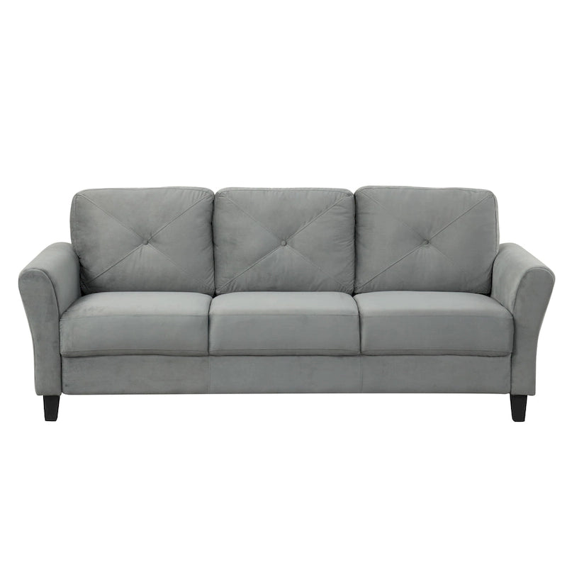 Canapé 3 places 74,9 en polyester avec cadre en bois, coussin en éponge haute élasticité