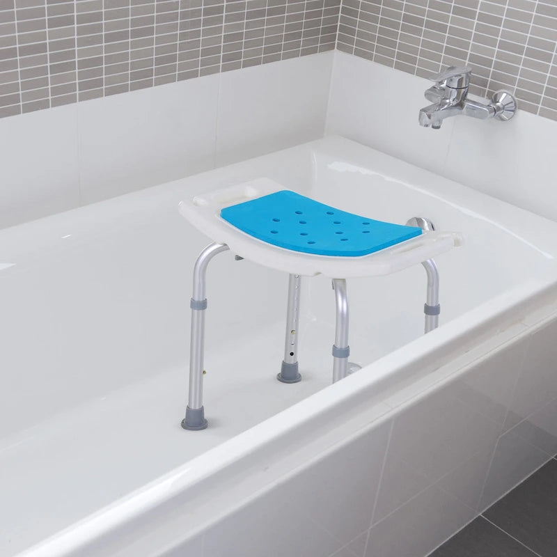 Chaise de douche incurvée réglable à 6 niveaux, tabouret de bain antidérapant pour personnes âgées, blessées et femmes enceintes