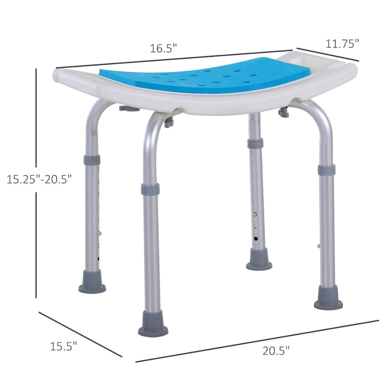 Chaise de douche incurvée réglable à 6 niveaux, tabouret de bain antidérapant pour personnes âgées, blessées et femmes enceintes