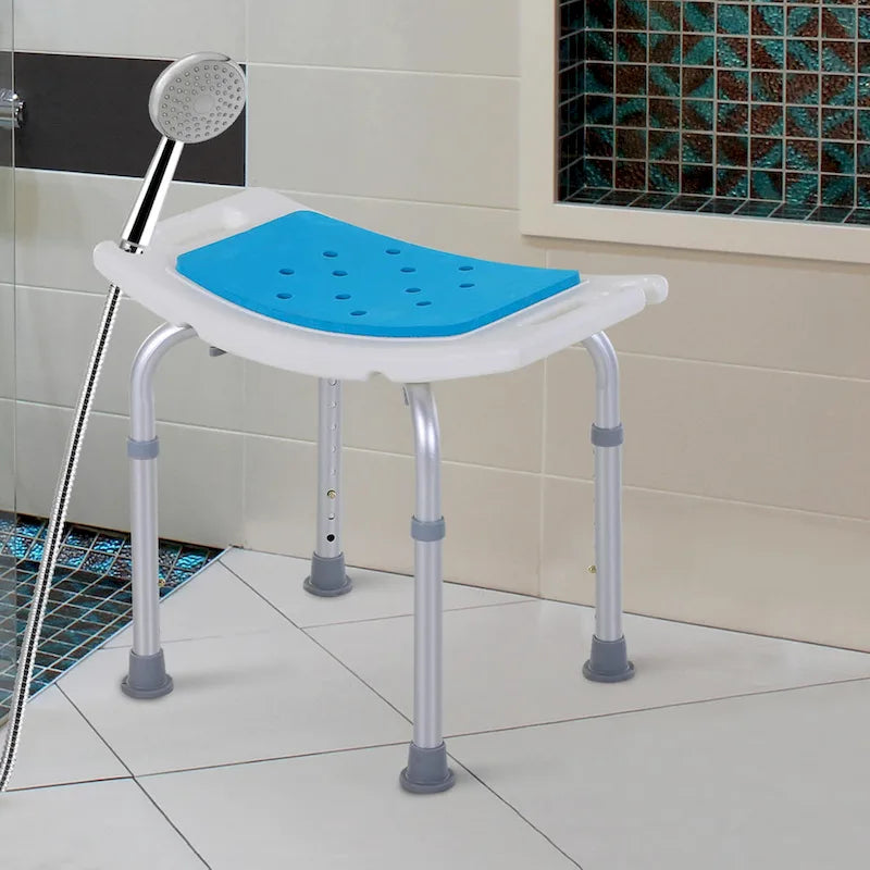 Chaise de douche incurvée réglable à 6 niveaux, tabouret de bain antidérapant pour personnes âgées, blessées et femmes enceintes