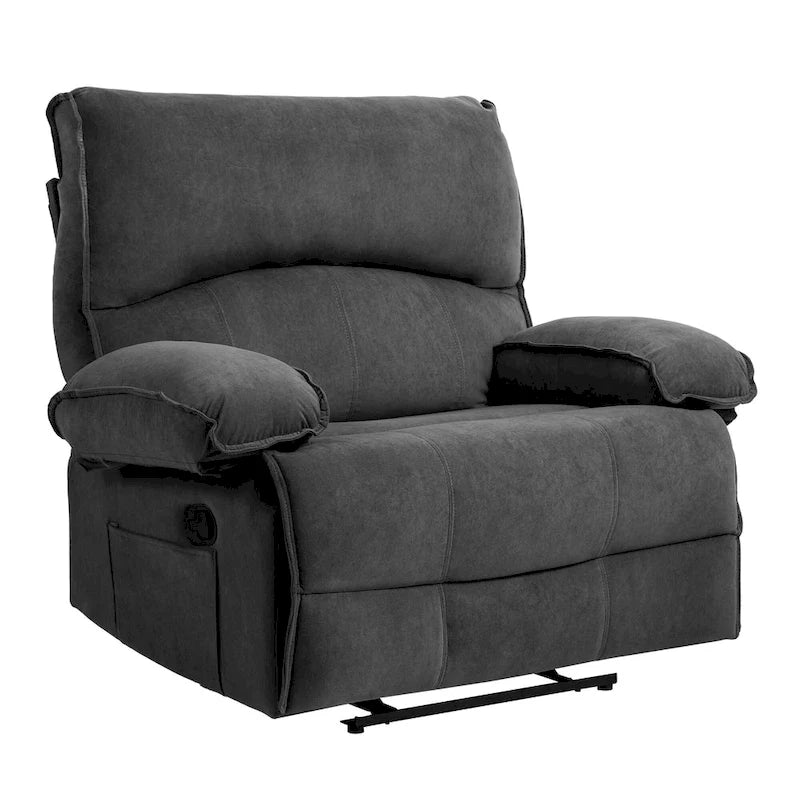 Fauteuil inclinable en velours surdimensionné avec massage, chauffage, oreiller lombaire