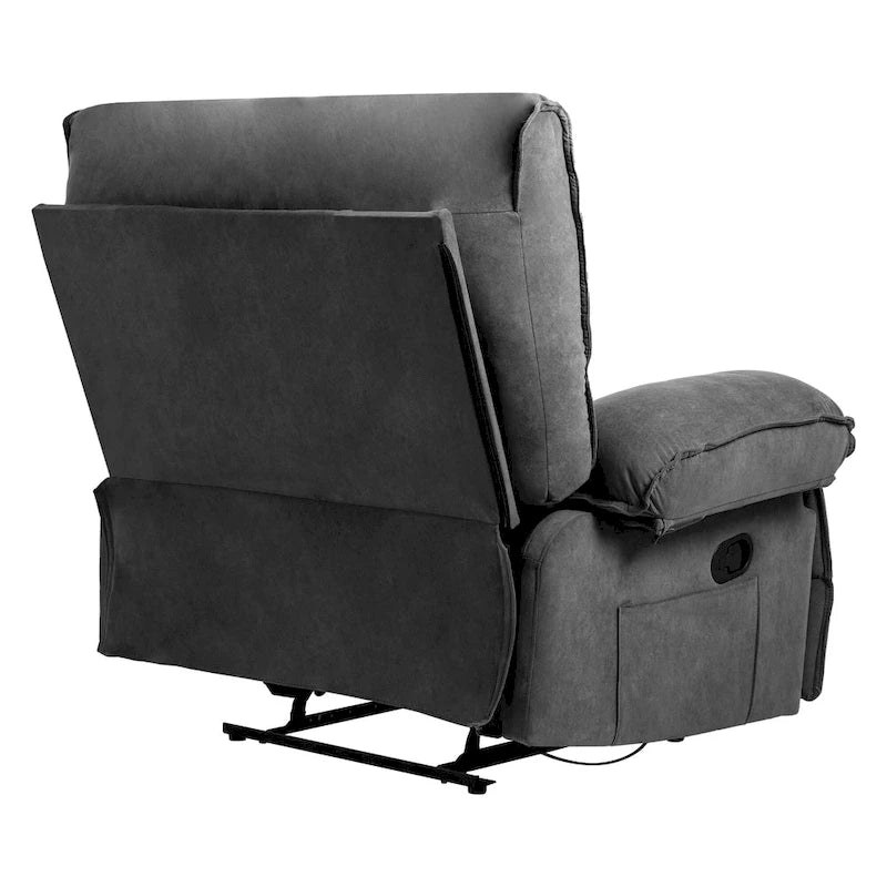 Fauteuil inclinable en velours surdimensionné avec massage, chauffage, oreiller lombaire