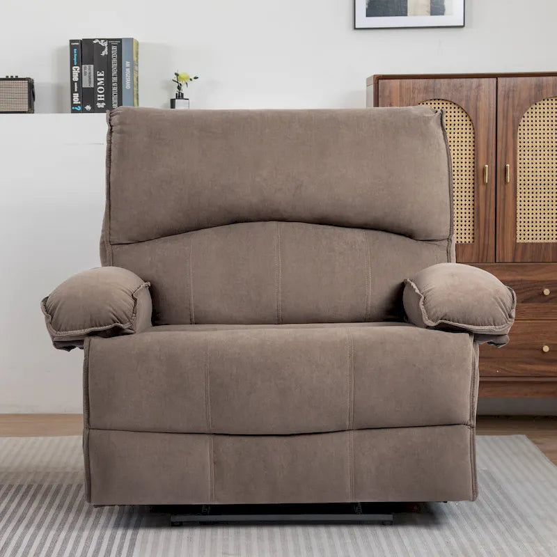 Fauteuil inclinable en velours surdimensionné avec massage, chauffage, oreiller lombaire