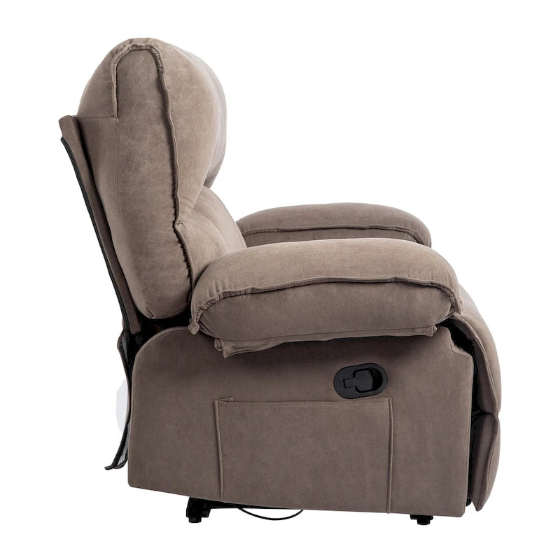 Fauteuil inclinable en velours surdimensionné avec massage, chauffage, oreiller lombaire