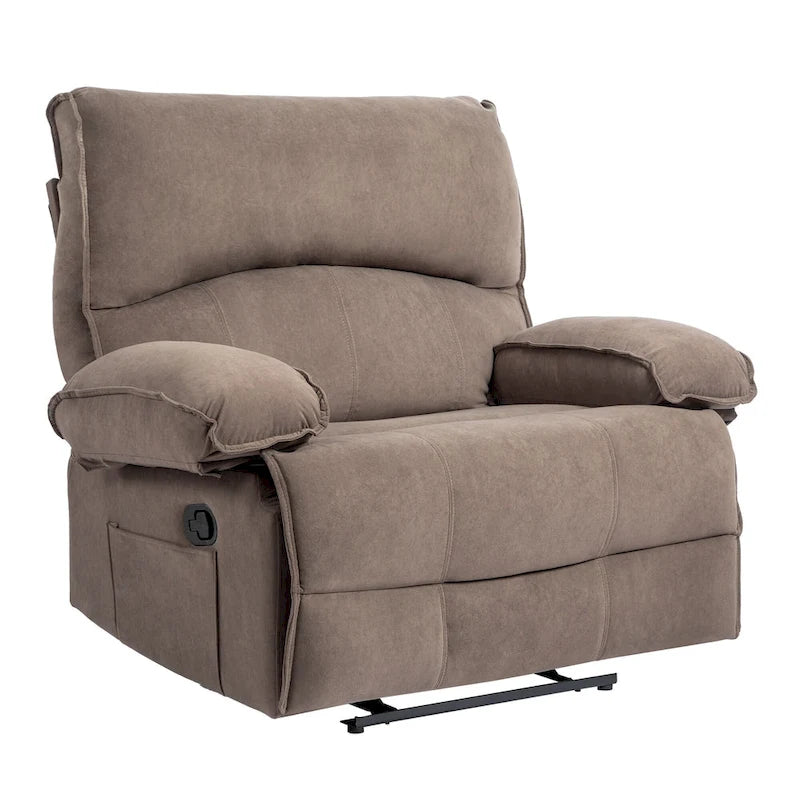 Fauteuil inclinable en velours surdimensionné avec massage, chauffage, oreiller lombaire