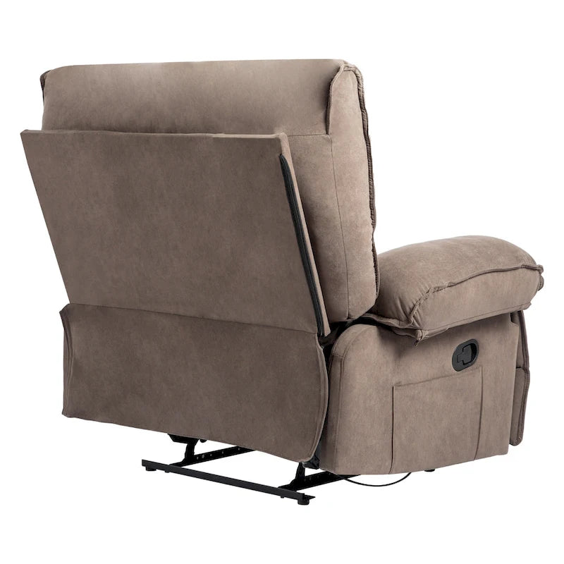 Fauteuil inclinable en velours surdimensionné avec massage, chauffage, oreiller lombaire