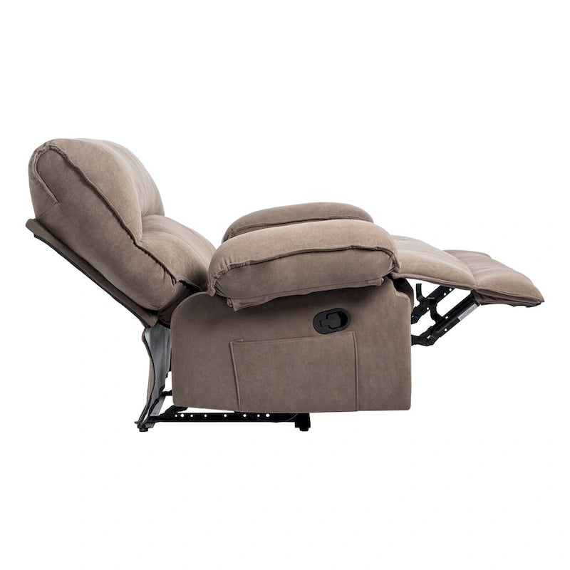 Fauteuil inclinable en velours surdimensionné avec massage, chauffage, oreiller lombaire