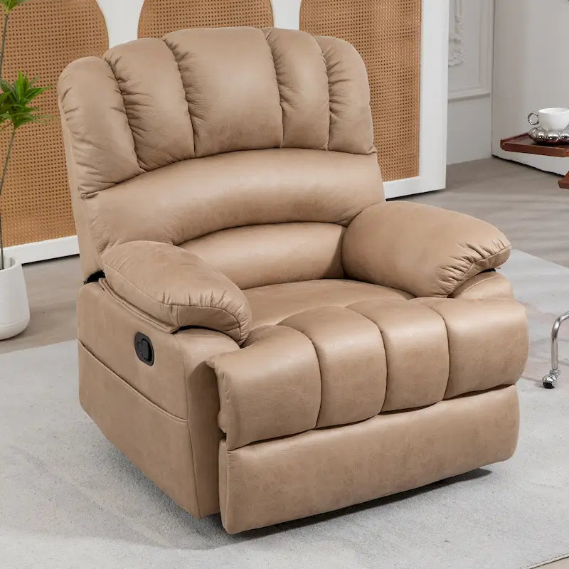 Grand fauteuil inclinable manuel en tissu pour salon