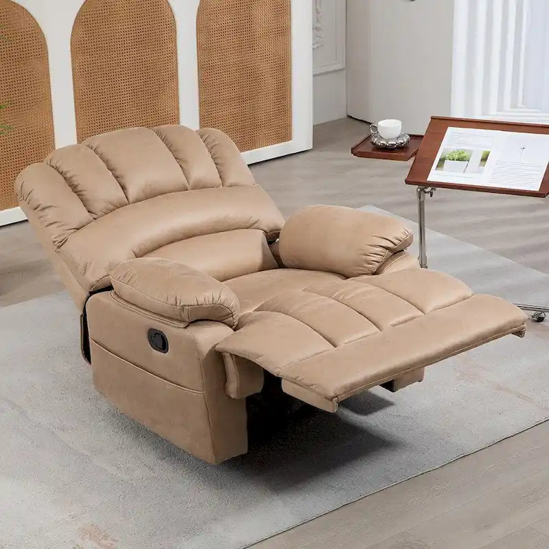 Grand fauteuil inclinable manuel en tissu pour salon