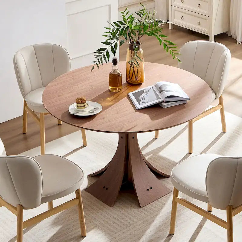 Lot de 2 chaises de salle à manger sans accoudoirs modernes avec cadre en bois et assise rembourrée, adaptées à la cuisine, au salon et au restaurant