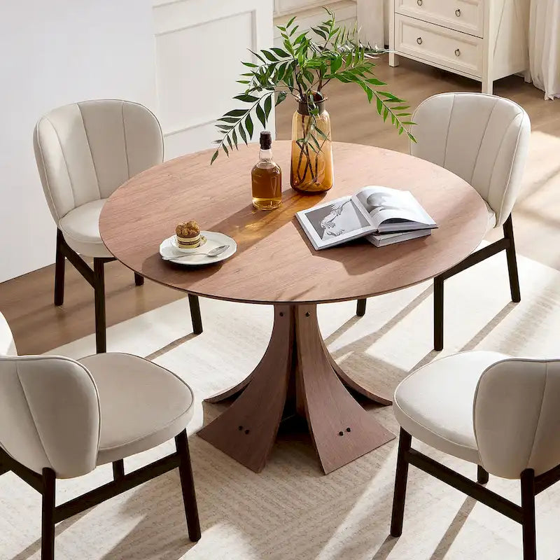 Lot de 2 chaises de salle à manger sans accoudoirs modernes avec cadre en bois et assise rembourrée, adaptées à la cuisine, au salon et au restaurant