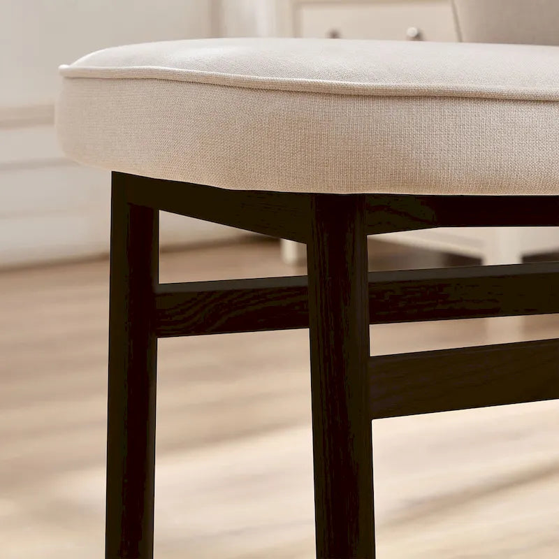 Lot de 2 chaises de salle à manger sans accoudoirs modernes avec cadre en bois et assise rembourrée, adaptées à la cuisine, au salon et au restaurant