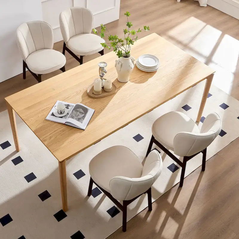 Lot de 2 chaises de salle à manger sans accoudoirs modernes avec cadre en bois et assise rembourrée, adaptées à la cuisine, au salon et au restaurant