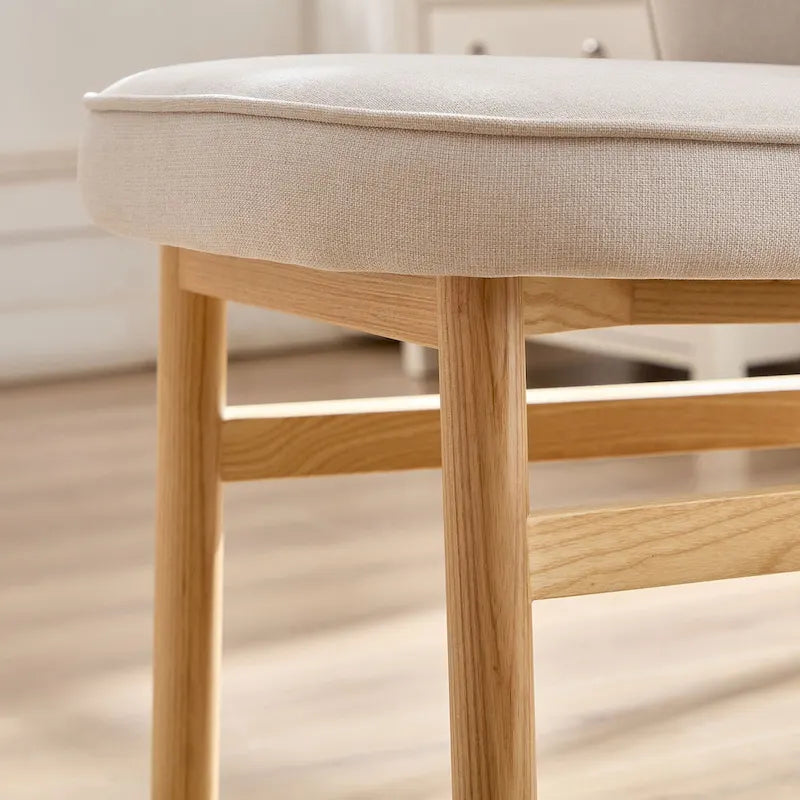 Lot de 2 chaises de salle à manger sans accoudoirs modernes avec cadre en bois et assise rembourrée, adaptées à la cuisine, au salon et au restaurant