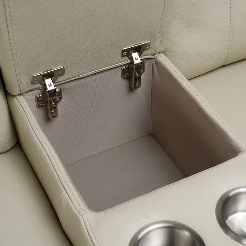 Ensemble de canapé inclinable électrique 3 pièces en cuir véritable avec appuie-tête électrique et port USB et USB-C, zéro gravité