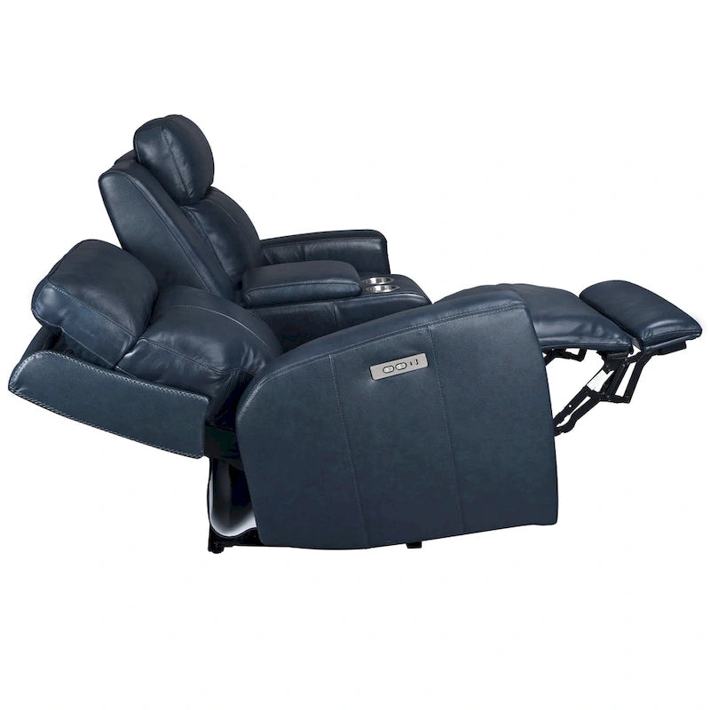 Ensemble de canapé inclinable électrique 3 pièces en cuir véritable avec appuie-tête électrique et port USB et USB-C, zéro gravité