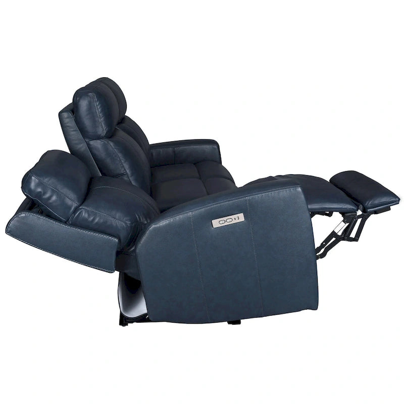 Ensemble de canapé inclinable électrique 3 pièces en cuir véritable avec appuie-tête électrique et port USB et USB-C, zéro gravité