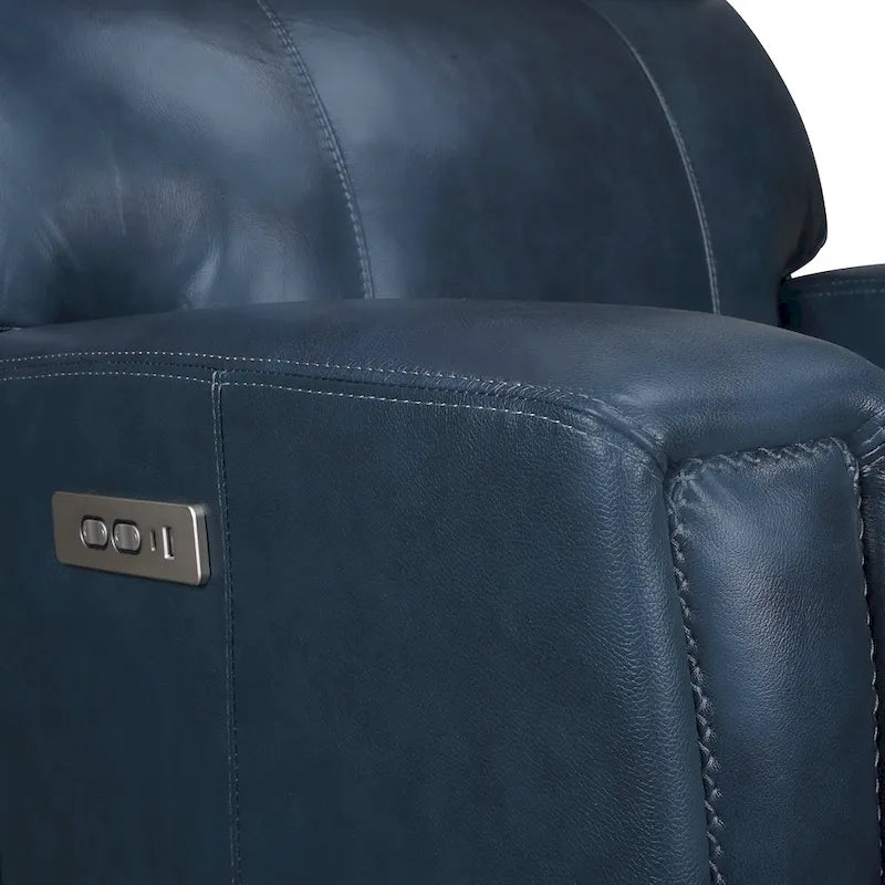 Ensemble de canapé inclinable électrique 3 pièces en cuir véritable avec appuie-tête électrique et port USB et USB-C, zéro gravité