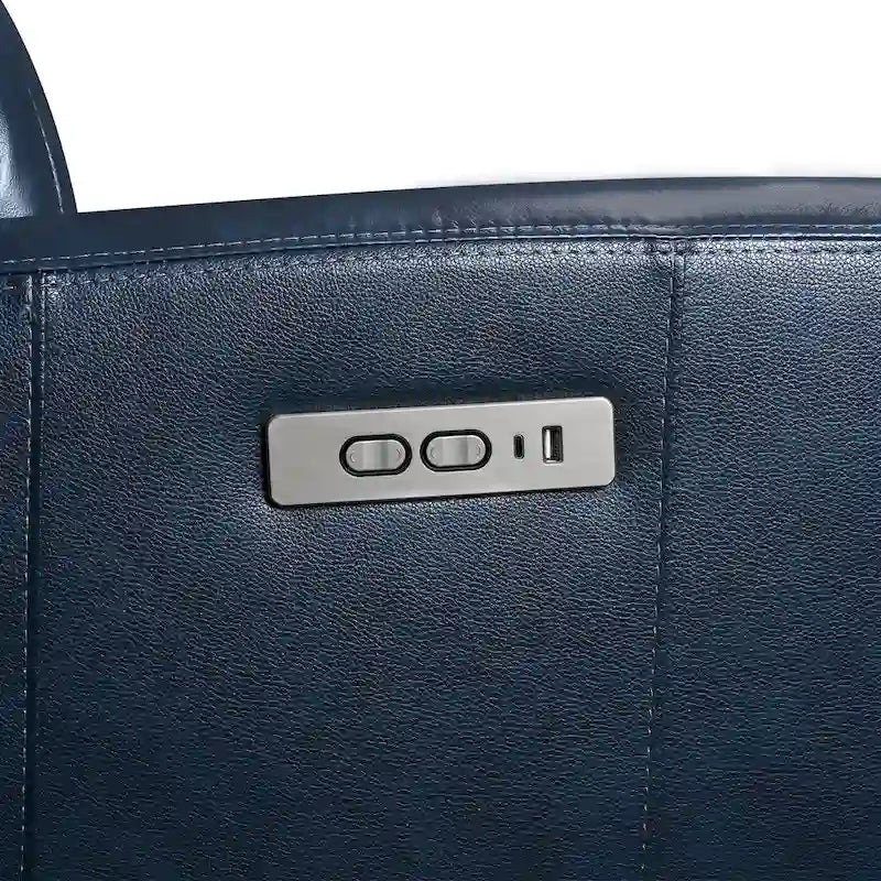 Ensemble de canapé inclinable électrique 3 pièces en cuir véritable avec appuie-tête électrique et port USB et USB-C, zéro gravité