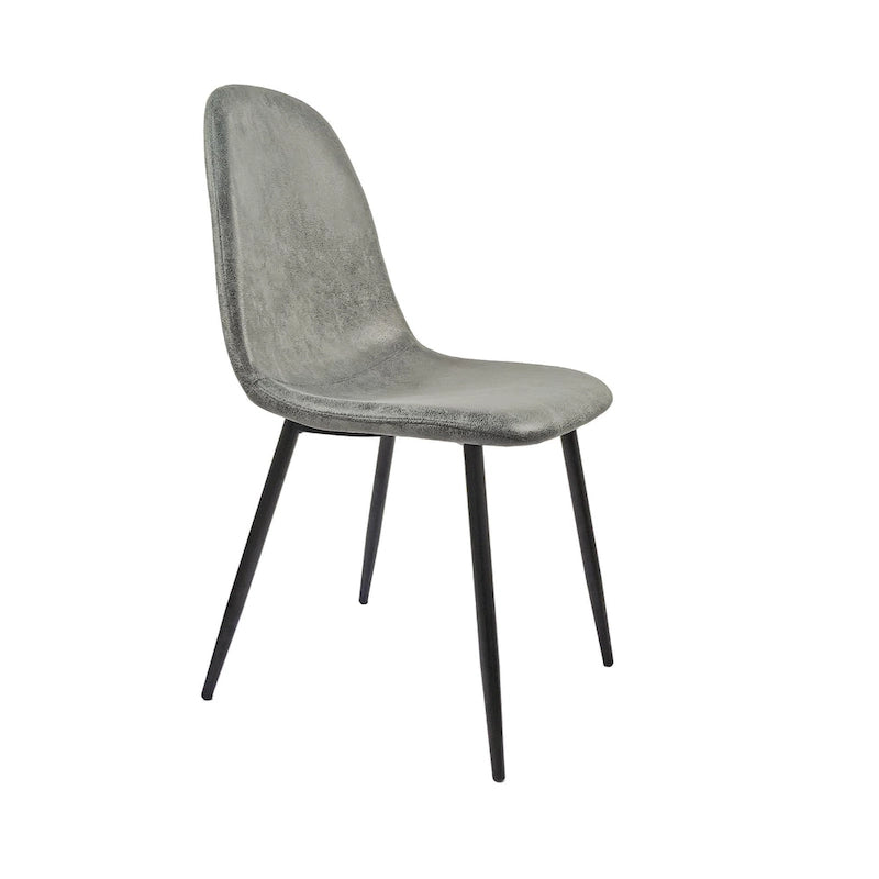 Lot de 4 chaises de salle à manger modernes avec revêtement en tissu lin et pieds en métal robustes - N/A