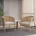 Chaises d'appoint en bois et en rotin Steinaker (lot de 2)
