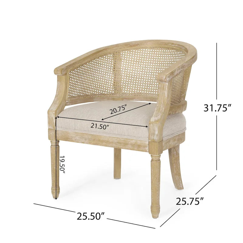 Chaises d'appoint en bois et en rotin Steinaker (lot de 2)