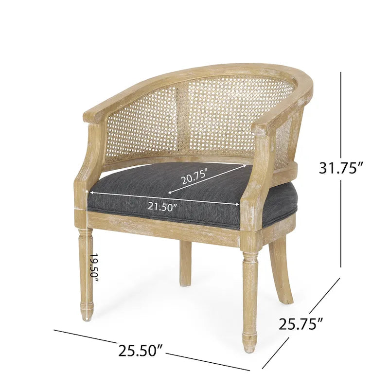 Chaises d'appoint en bois et en rotin Steinaker (lot de 2)