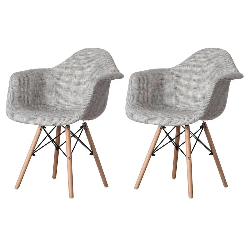 Fauteuil rembourré de style Mid-Century Modern avec pieds en bois de hêtre