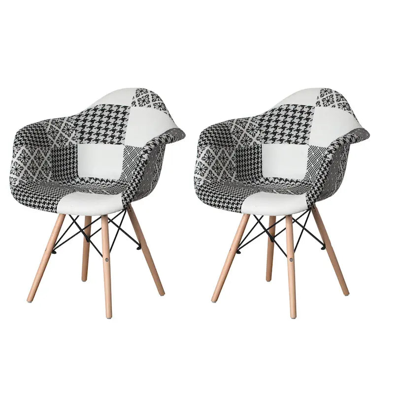 Fauteuil rembourré de style Mid-Century Modern avec pieds en bois de hêtre