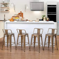 Industrial bar stools Set of 4Metal Bar Stools