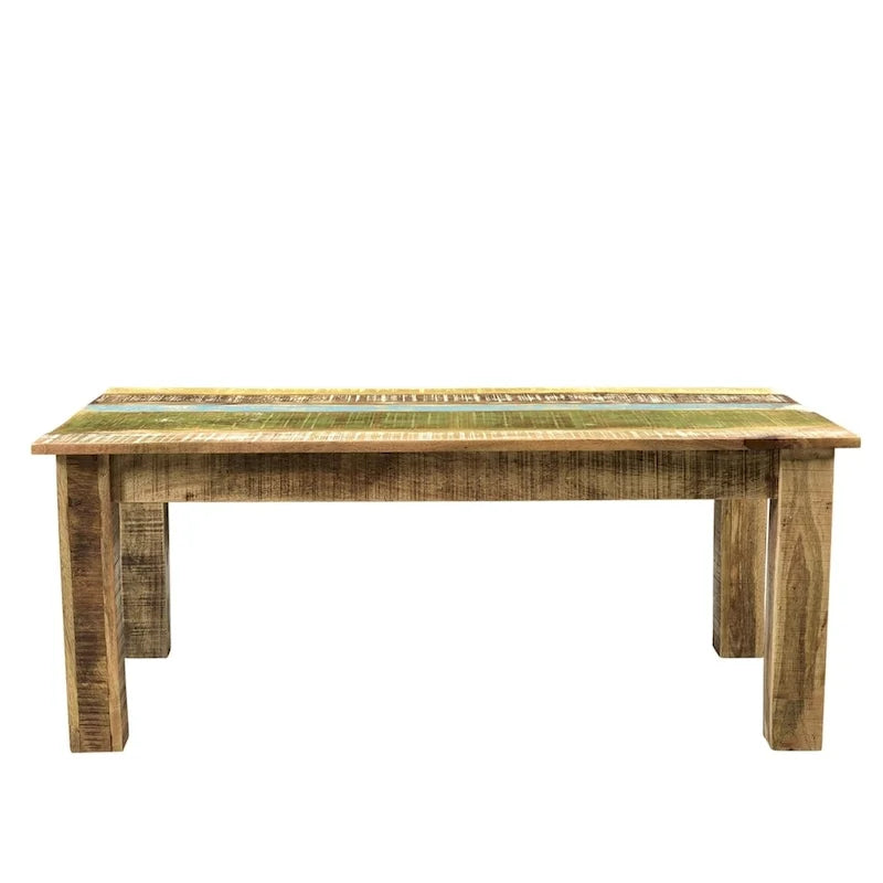 Table basse Suman fabriquée à la main en bois de manguier massif (Inde) - 46 x 25,5 x 18