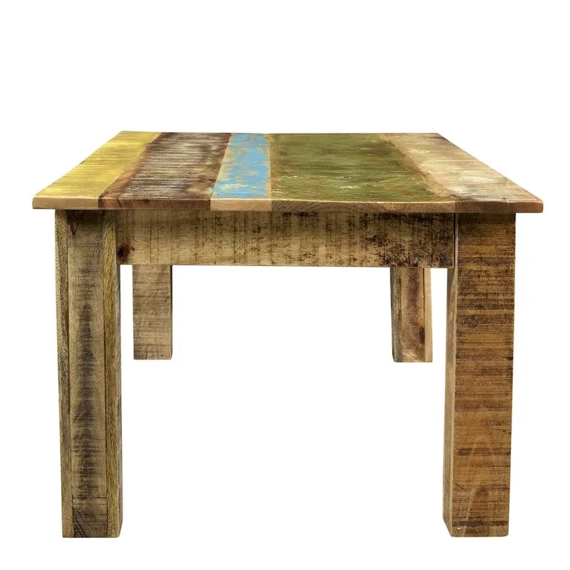 Table basse Suman fabriquée à la main en bois de manguier massif (Inde) - 46 x 25,5 x 18