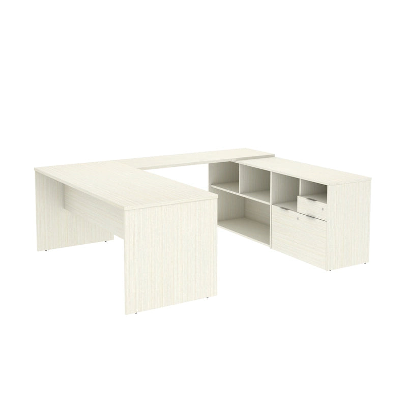 Bureau en U avec deux tiroirs