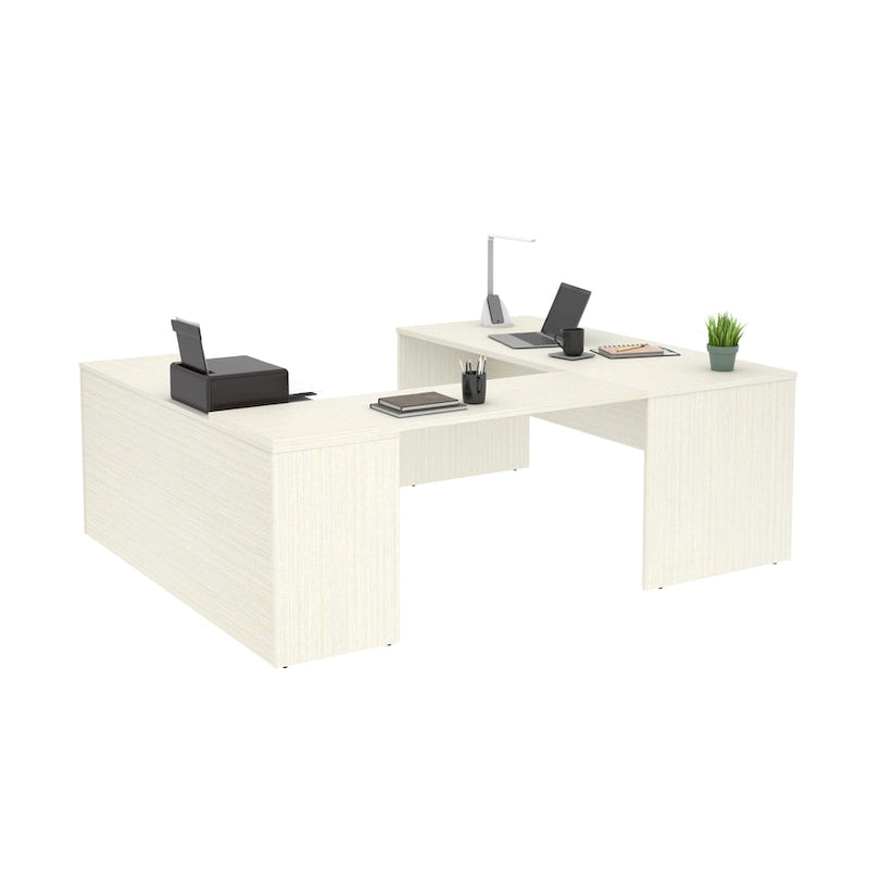 Bureau en U avec deux tiroirs