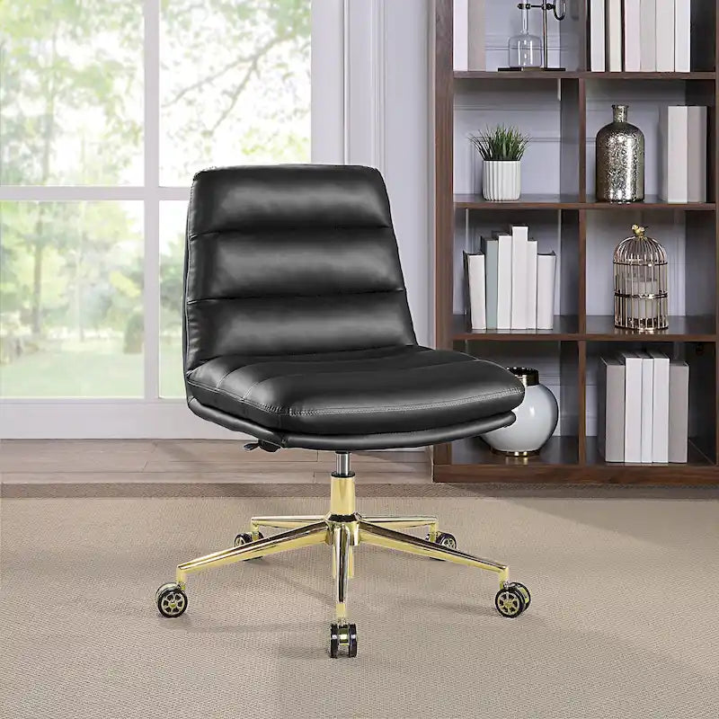 Chaise de bureau pivotante en similicuir