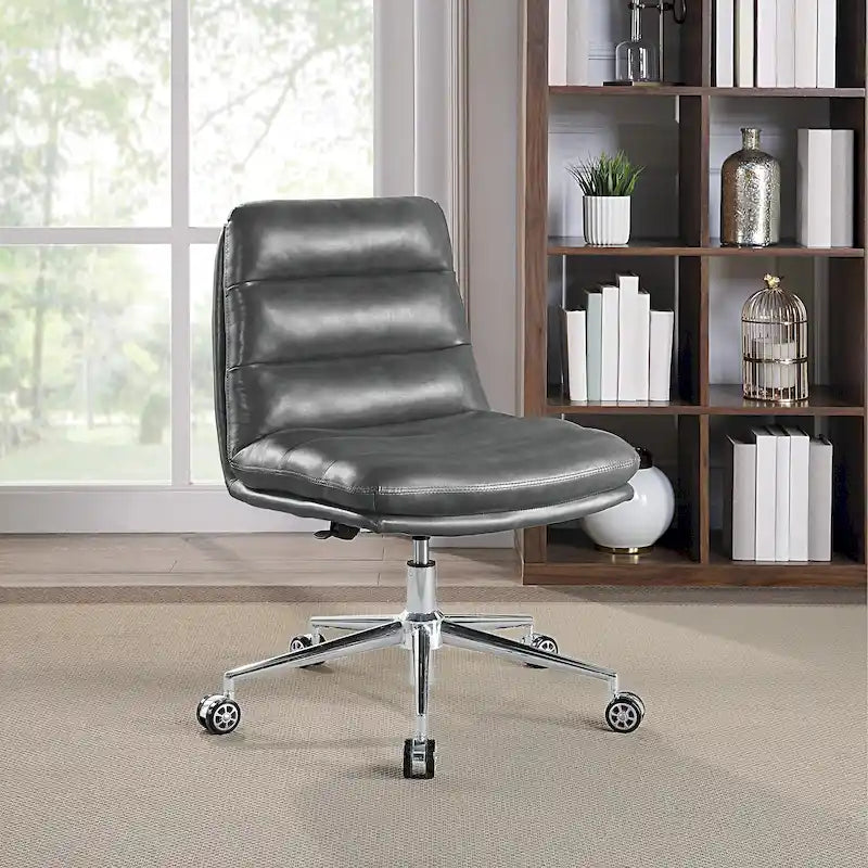 Chaise de bureau pivotante en similicuir