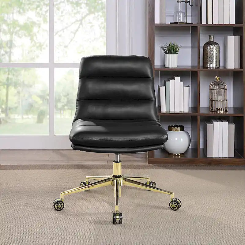 Chaise de bureau pivotante en similicuir