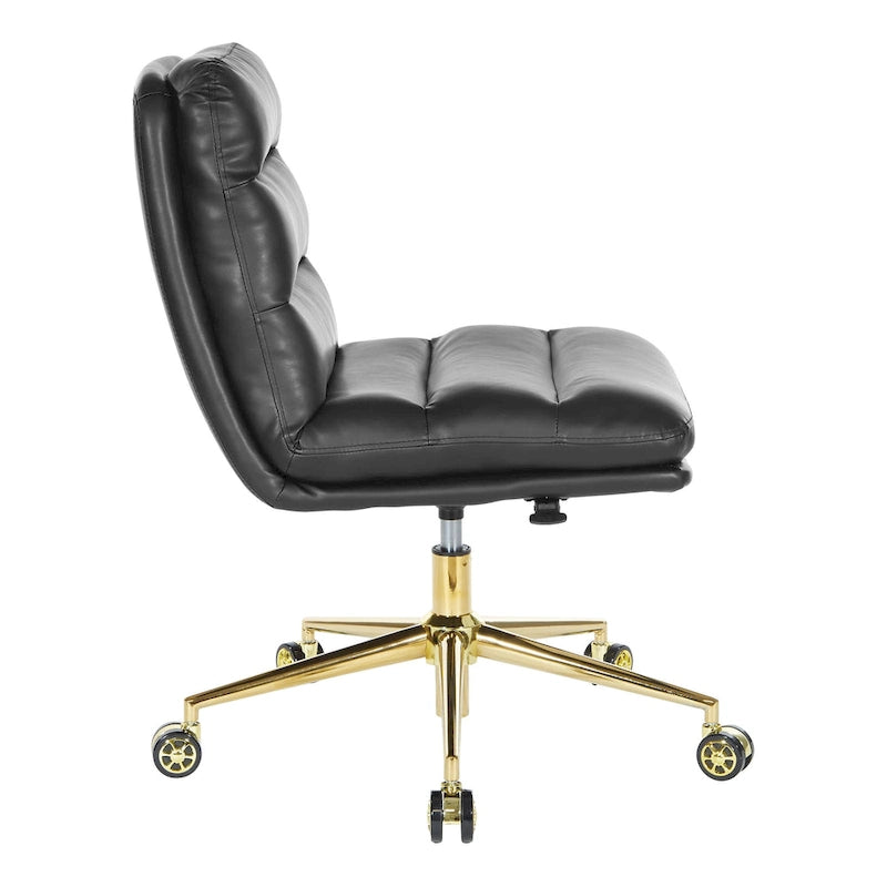 Chaise de bureau pivotante en similicuir