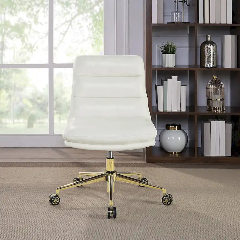 Chaise de bureau pivotante en similicuir