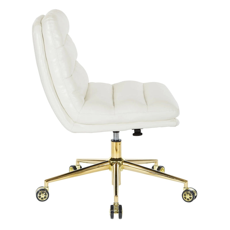 Chaise de bureau pivotante en similicuir