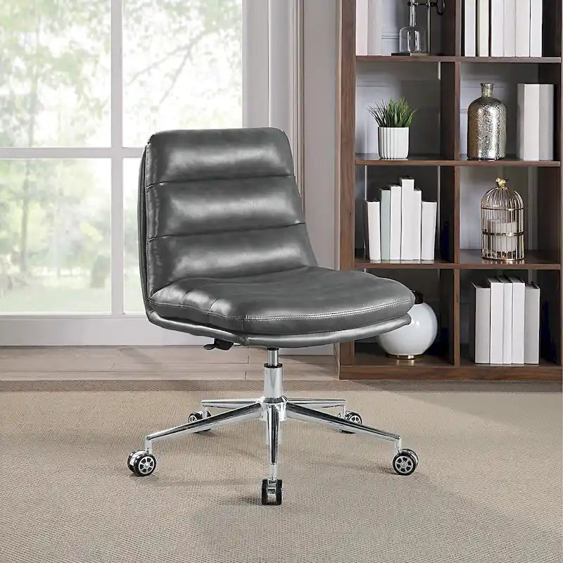 Chaise de bureau pivotante en similicuir