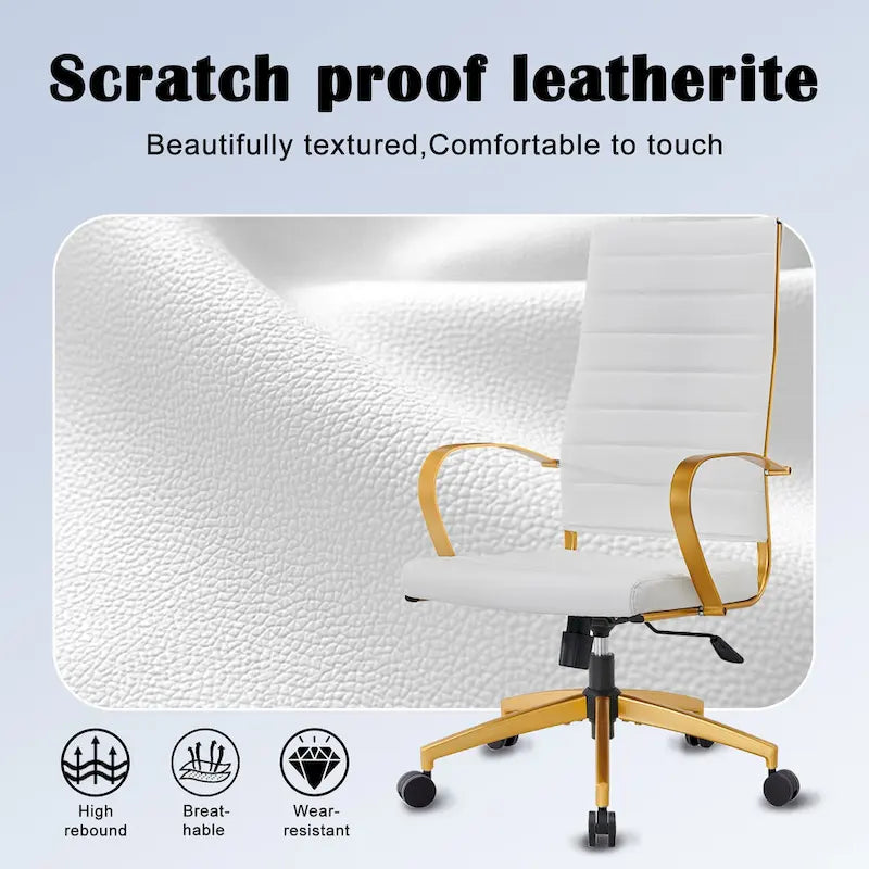 Chaise de bureau nervurée, réglable, pivotante, avec dossier haut