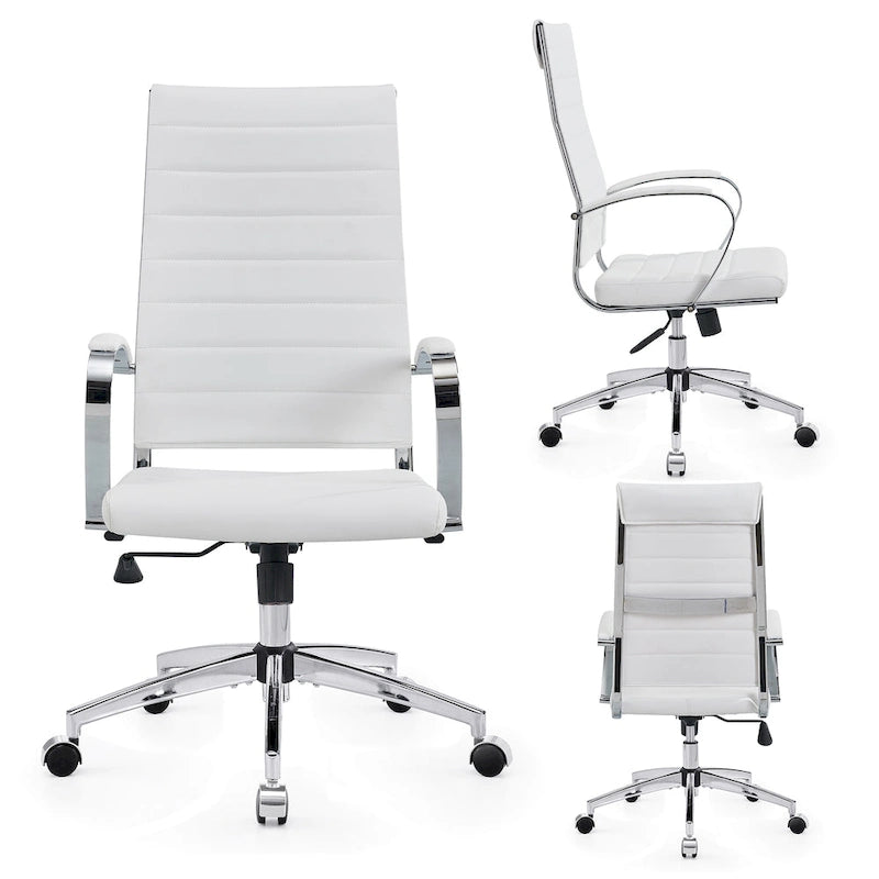 Chaise de bureau nervurée, réglable, pivotante, avec dossier haut