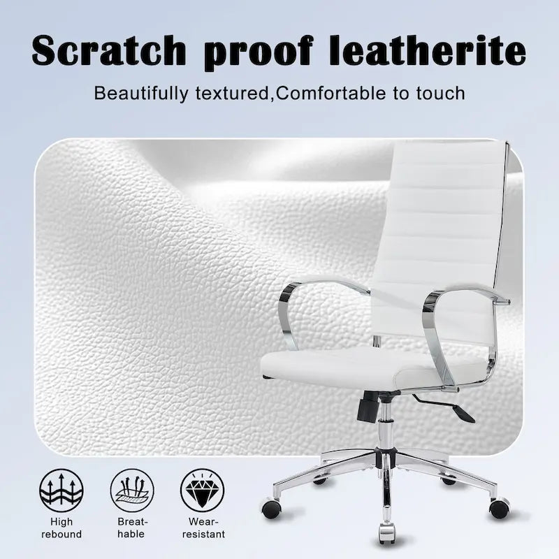 Chaise de bureau nervurée, réglable, pivotante, avec dossier haut