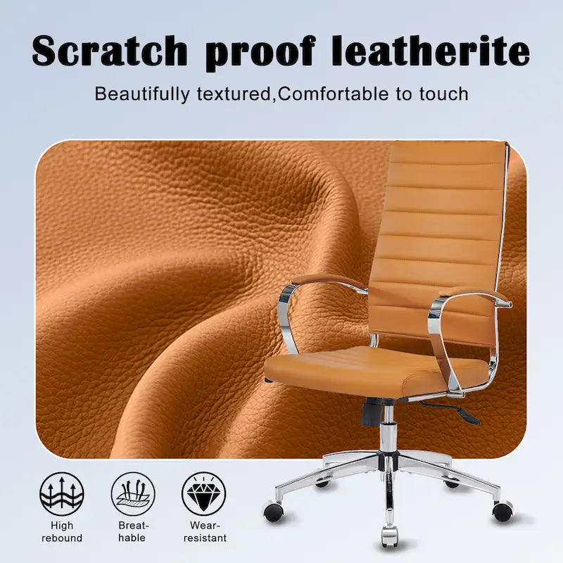 Chaise de bureau nervurée, réglable, pivotante, avec dossier haut
