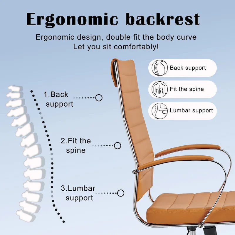 Chaise de bureau nervurée, réglable, pivotante, avec dossier haut