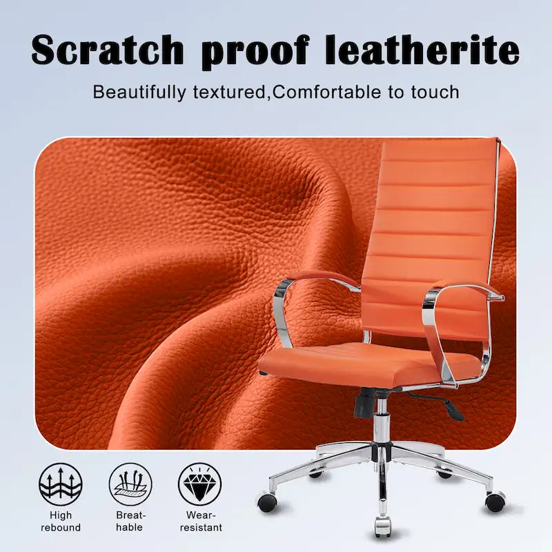 Chaise de bureau nervurée, réglable, pivotante, avec dossier haut